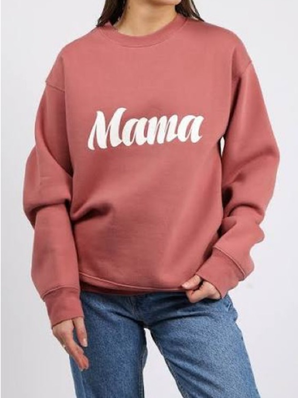 Brunette The Label "Mama" Crewneck Sweatshirt Pink XL/XXL Oversized